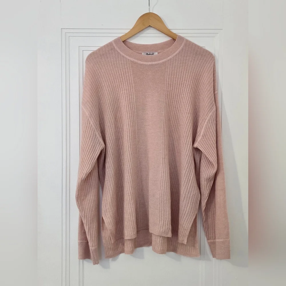 Madewell Pink Crewneck Alpaca blend sweater, Size L. Nwt